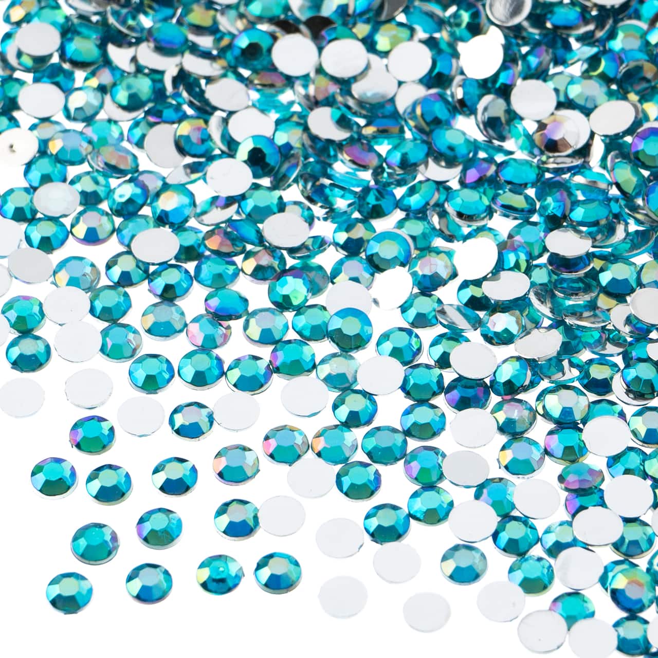 John Bead Acrylic Round Flat Back Rhinestones, 4mm